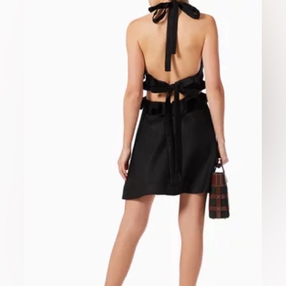 Zimmermann Postcard Tie Back Mini Dress in Black - Picture 2 of 3